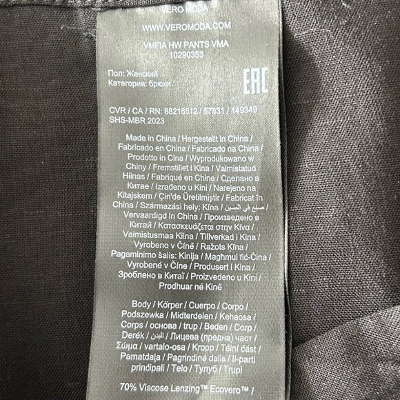 Aware by Vero Moda Viscose / Linen Black Pants Size L - Picture 8 of 10